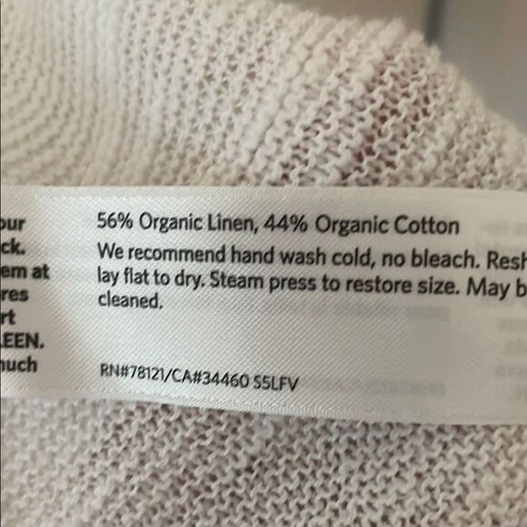 Eileen Fisher White Organic Linen & Cotton Blend Cardigan - Picture 4 of 5